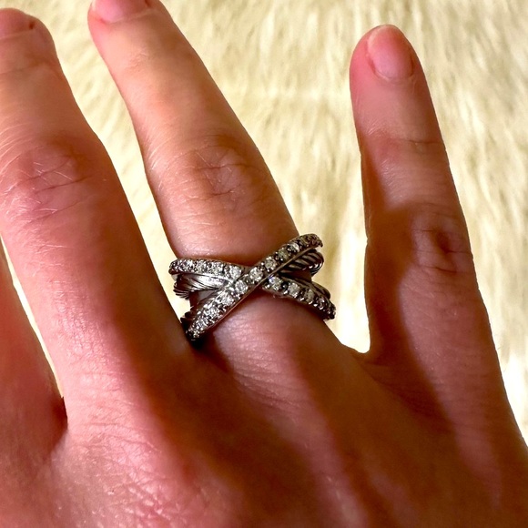 💎David Yurman💎 Diamond Cable Crossover ring size 6 - Picture 8 of 10